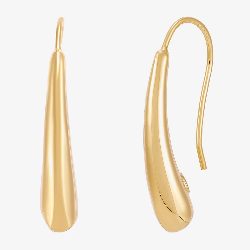 Silver Addiction Womens 14K Gold Over Silver Bar Drop Earrings