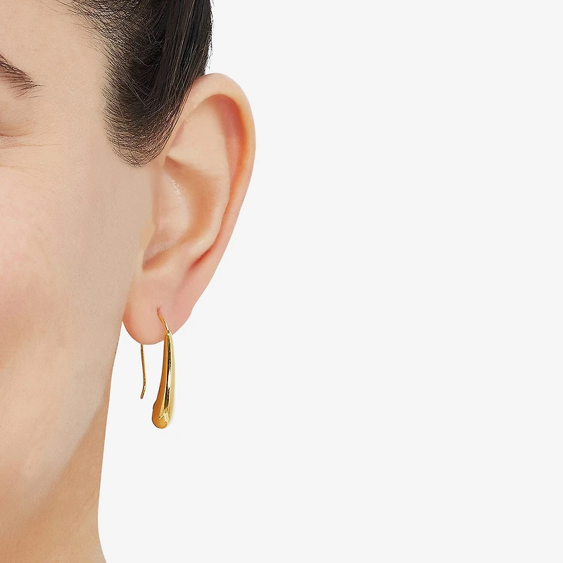 Silver Addiction Womens 14K Gold Over Silver Bar Drop Earrings