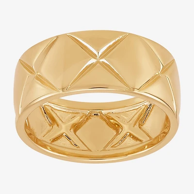 Silver Addiction Womens 11.5MM 14K Gold Over Band