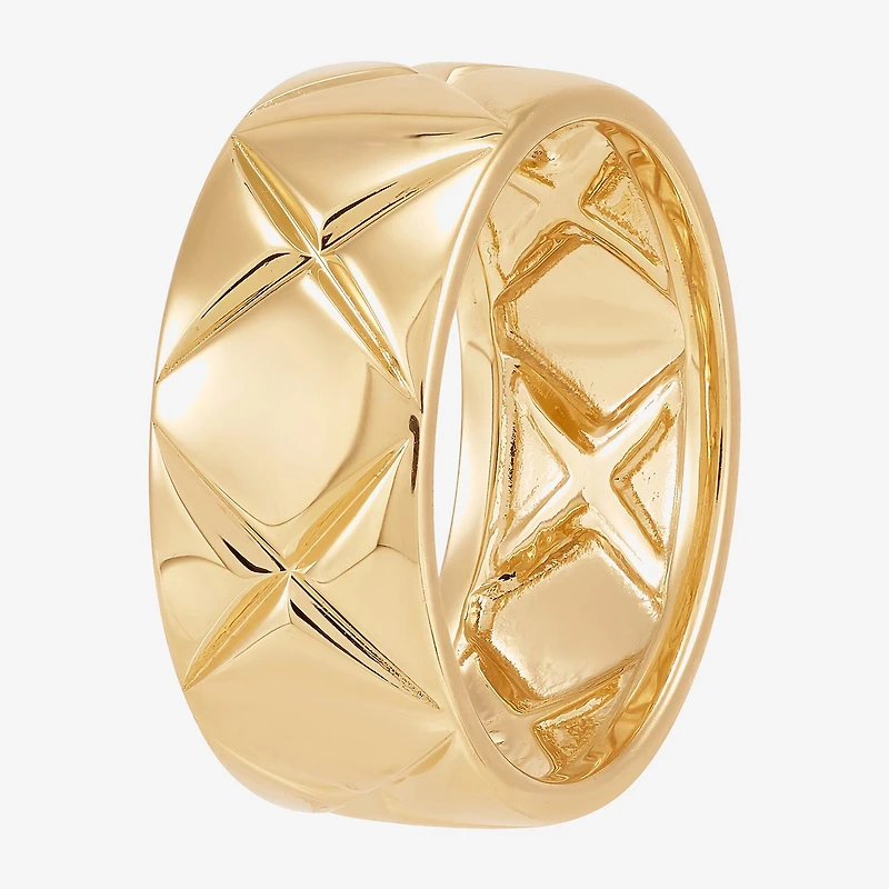 Silver Addiction Womens 11.5MM 14K Gold Over Band