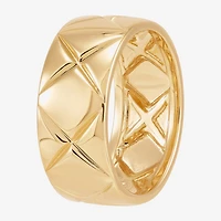 Silver Addiction Womens 11.5MM 14K Gold Over Band
