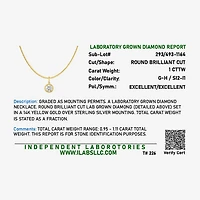 Diamond Addiction (G-H / Si2-I1) Womens 1/ CT. T.W. Lab Grown White Diamond 14K Gold Over Silver Inch Pendant Necklace