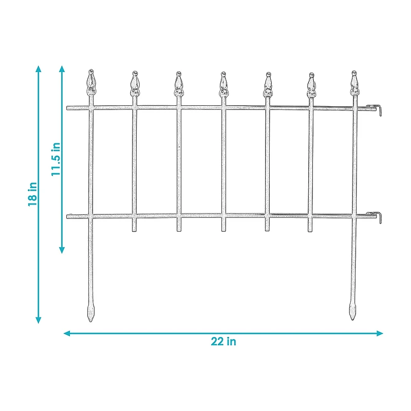 Net Health Shops Border Fence Panels 5-Piece Metal Yard Stake