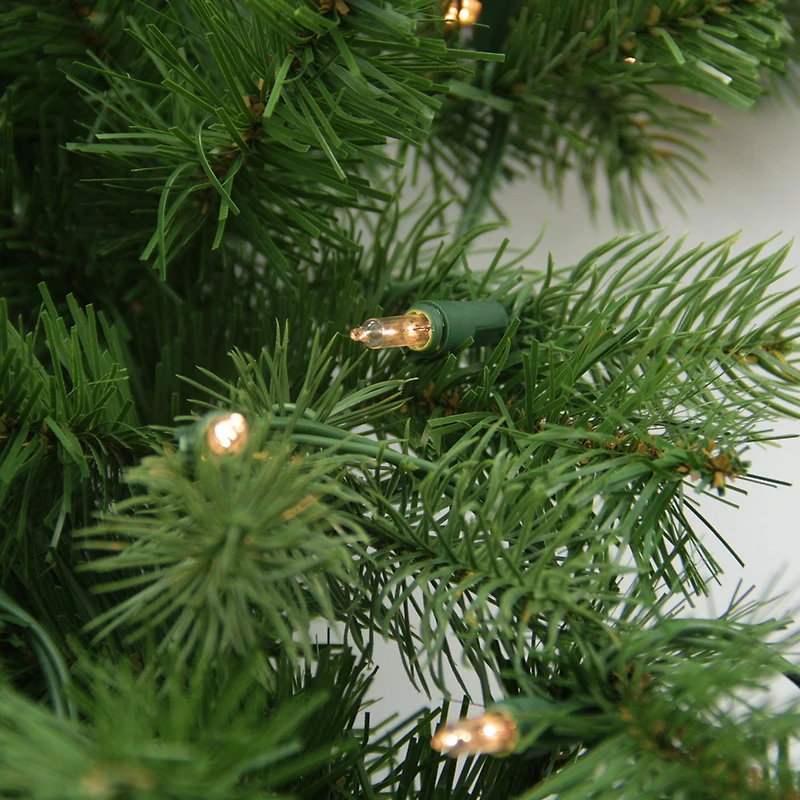 Pre-Lit Noble Fir Artificial Christmas Wreath - 30-Inch Clear Lights