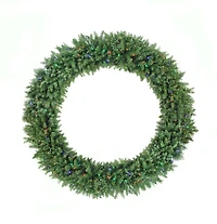 Pre-Lit Buffalo Fir Commercial Artificial Christmas Wreath - 5-Foot  Multi LED Lights