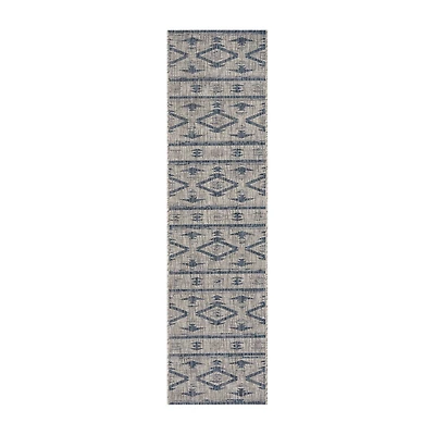 Safavieh Courtyard Collection Easton Geometric Indoor/Outdoor Runner Rug