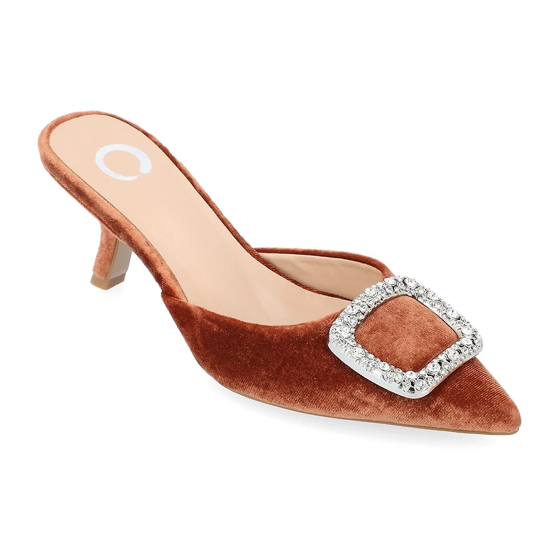 Journee Collection Rishie Womens Pointed Kitten Heel Pumps