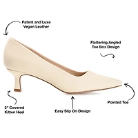 Journee Collection Celica Womens Pointed Closed Toe Kitten Heel Pumps