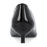 Journee Collection Rumi Womens Pointed Closed Toe Kitten Heel Pumps