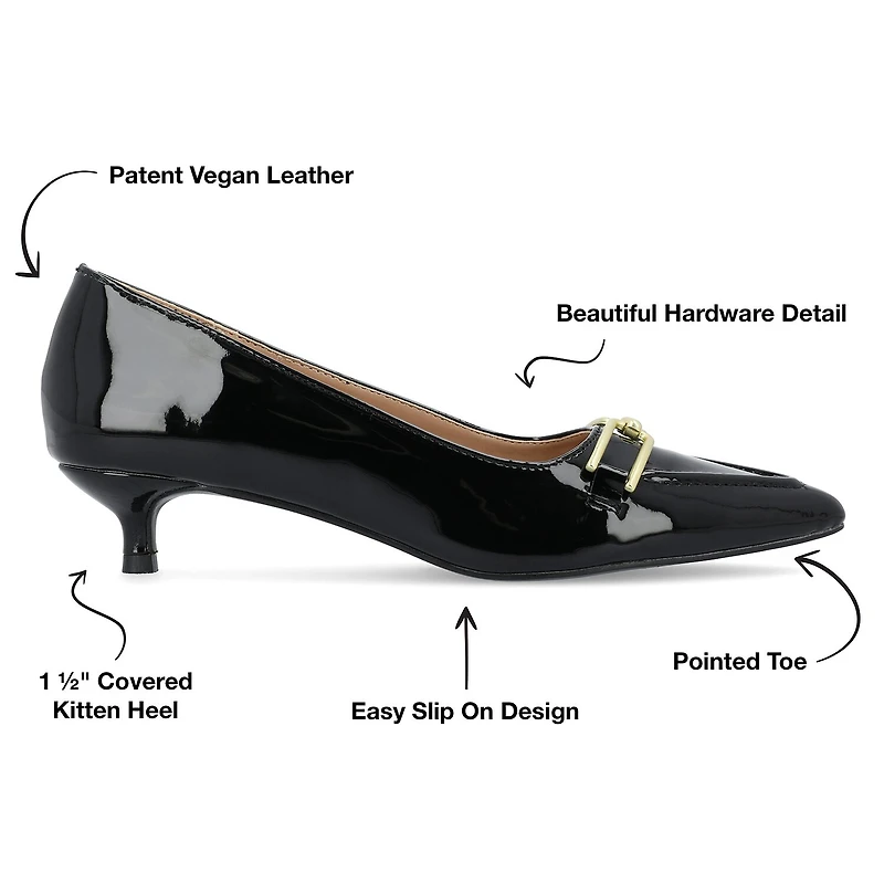 Journee Collection Rumi Womens Pointed Closed Toe Kitten Heel Pumps