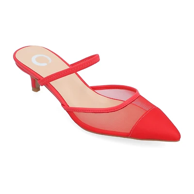 Journee Collection Allana Womens Pointed Closed Toe Kitten Heel Pumps