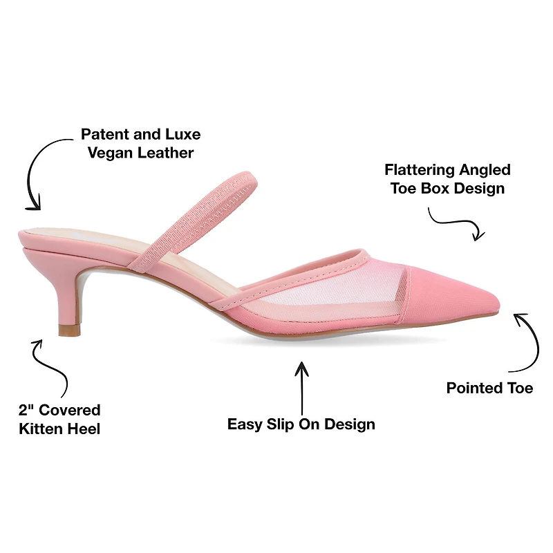 Journee Collection Allana Womens Pointed Closed Toe Kitten Heel Pumps