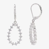 Sparkle Allure Womens Cubic Zirconia Pure Silver Over Brass Drop Earrings