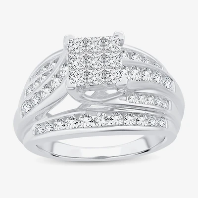 CT.T.W. Natural Diamond Side Stone Engagement Ring 10K or 14K Gold