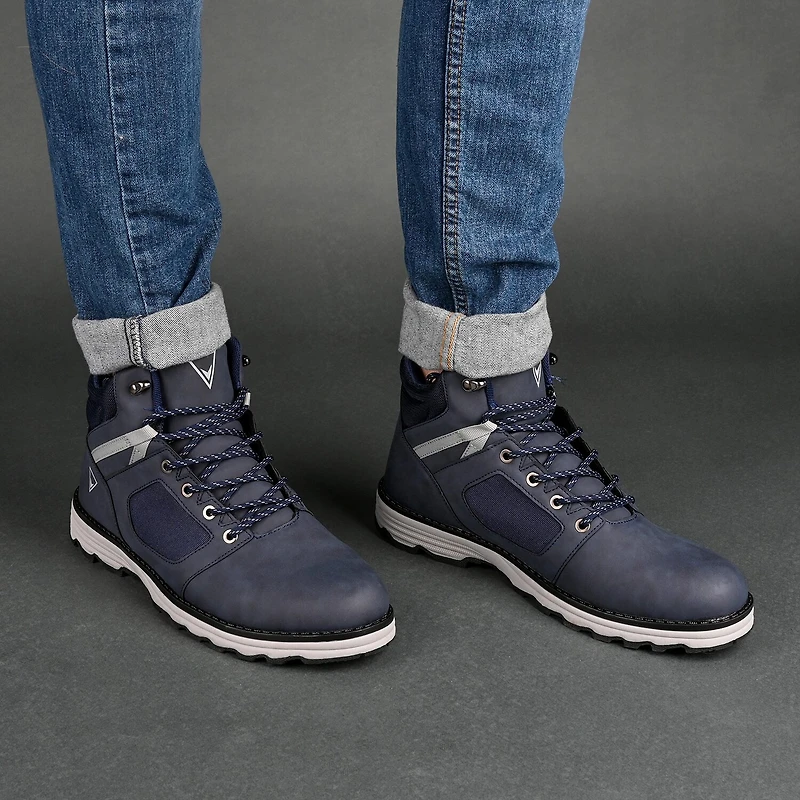 Vance Co Mens Derrick Flat Heel Lace-Up Boots