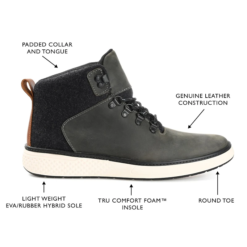 Territory Mens Drifter Block Heel Lace-Up Boots
