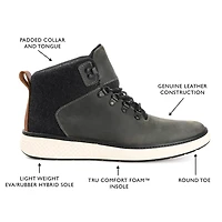 Territory Mens Drifter Block Heel Lace-Up Boots