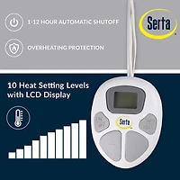 Serta® Waterproof Heated Electric Mattress Pad