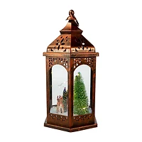 Kurt Adler 13" Lit Lantern With Santa Lighted Christmas Tabletop Decor