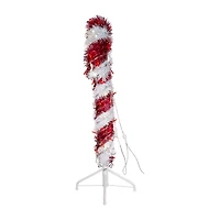 Kurt Adler 3 Foot Prelit Led Tinsel Candy Cane Christmas Yard Art
