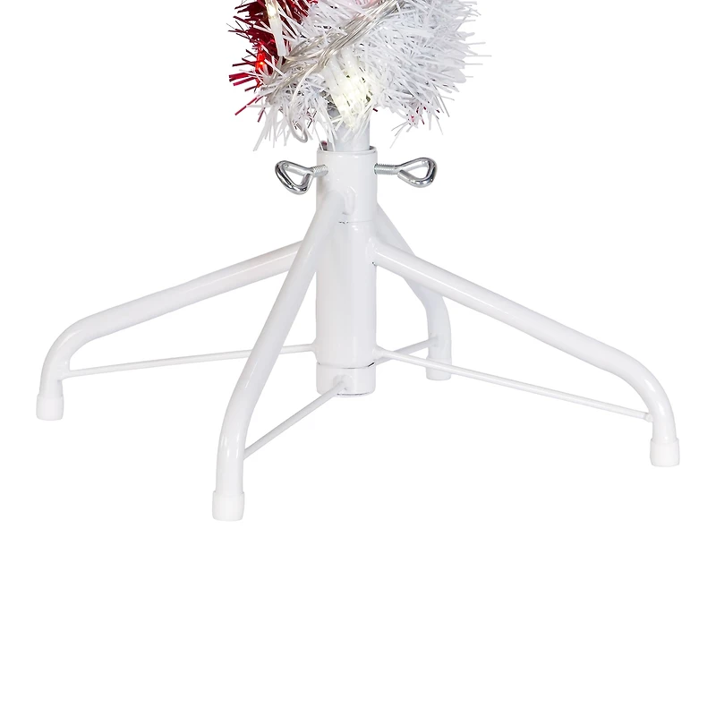 Kurt Adler 3 Foot Prelit Led Tinsel Candy Cane Christmas Yard Art