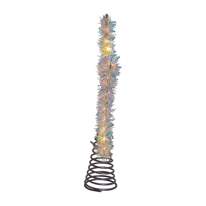 Kurt Adler 12.2" White Led Silver Star Christmas Tree Topper