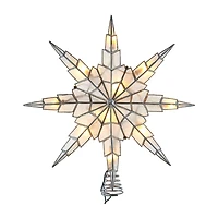 Kurt Adler 15" 8-Point Capiz Silver Star Christmas Tree Topper
