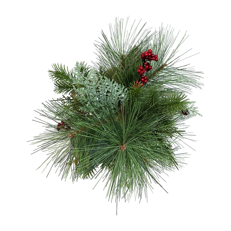 Kurt Adler Berries And Plaid Ribbon Green 1 1/2 Feet Christmas Tree