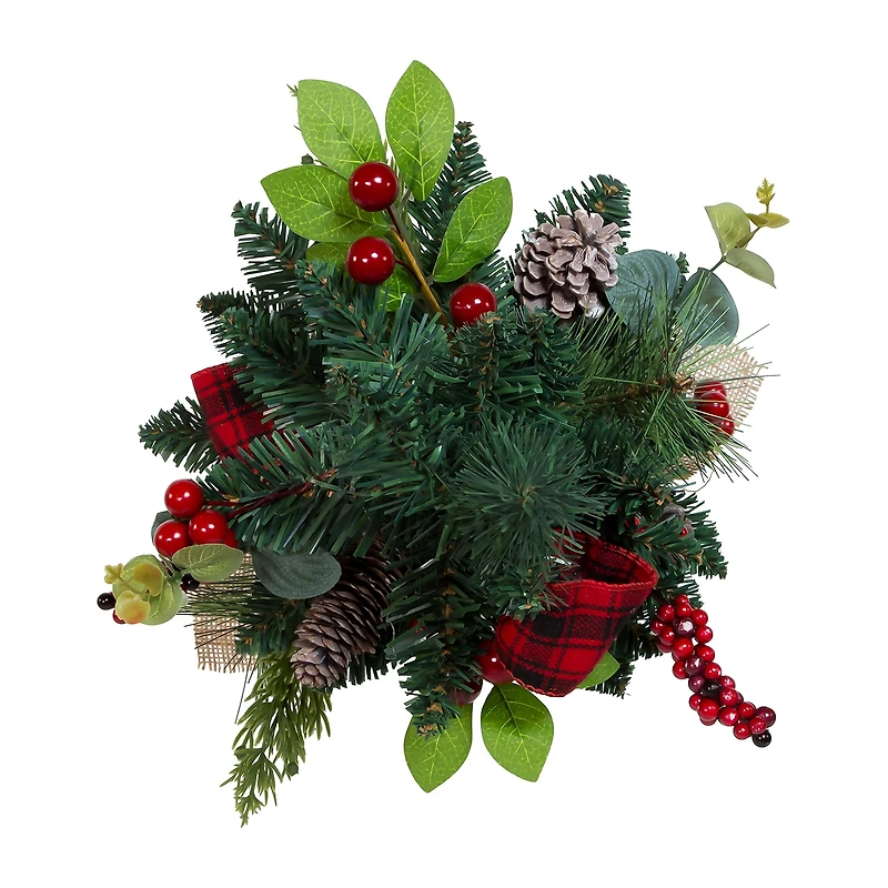 Kurt Adler Berries And Pinecone Ribbon Green 1 1/2 Feet Christmas Tree