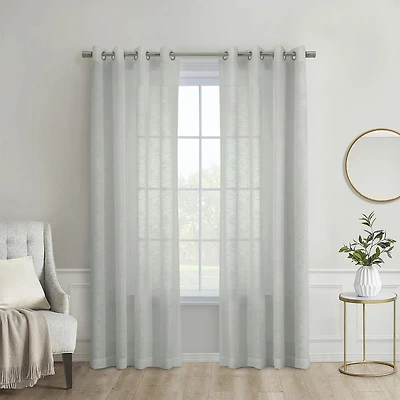 Habitat Boucle Grommet Top Sheer Single Curtain Panel
