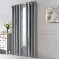 Thermaplus Edison Grommet Top Energy Saving 100% Blackout Single Curtain Panel