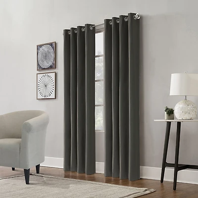 Thermaplus Edison Grommet Top Energy Saving 100% Blackout Single Curtain Panel