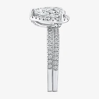 Signature By Modern Bride Womens 2 CT. T.W. Lab Grown White Diamond 10K or 14K Gold Pear Side Stone Bridal Set