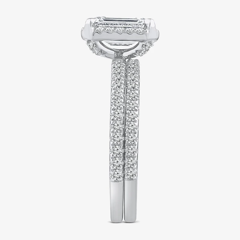 Signature By Modern Bride Womens 2 CT. T.W. Lab Grown White Diamond 10K or 14K Gold Side Stone Bridal Set