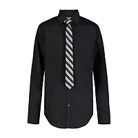 Van Heusen Little & Big Kid Boys Long Sleeve Point Collar Shirt + Tie Set