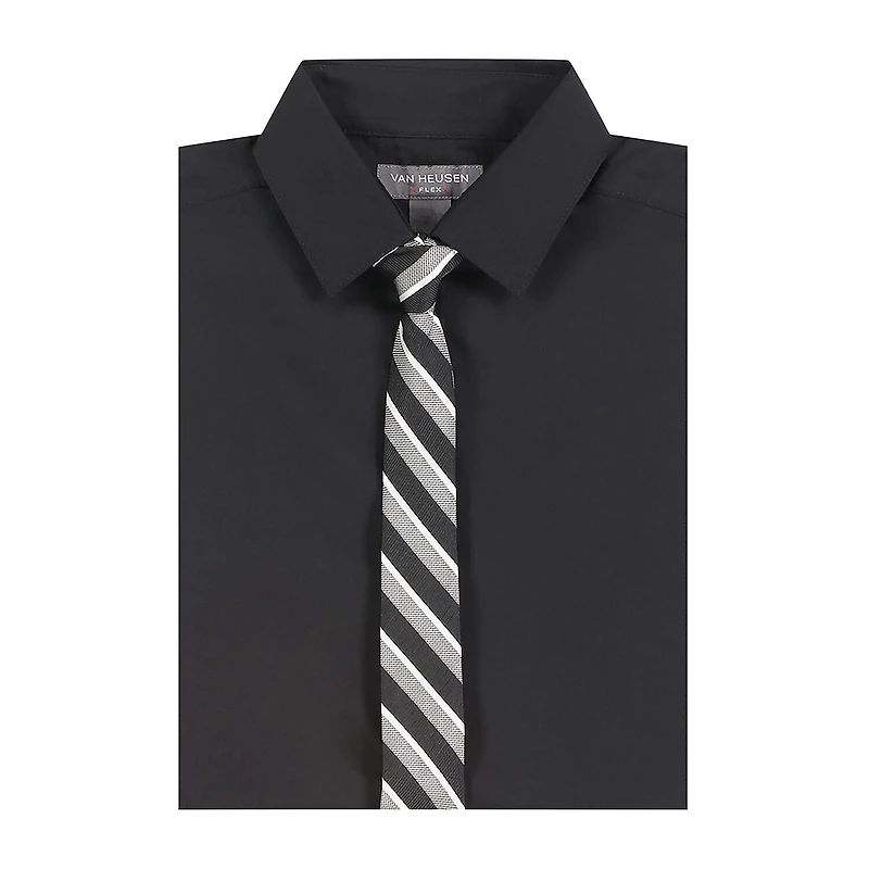 Van Heusen Little & Big Kid Boys Long Sleeve Point Collar Shirt + Tie Set