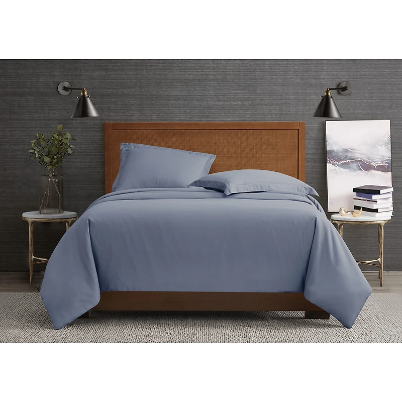 London Fog Garment Wash Solid Duvet Cover Set