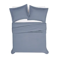 London Fog Garment Wash Solid Duvet Cover Set