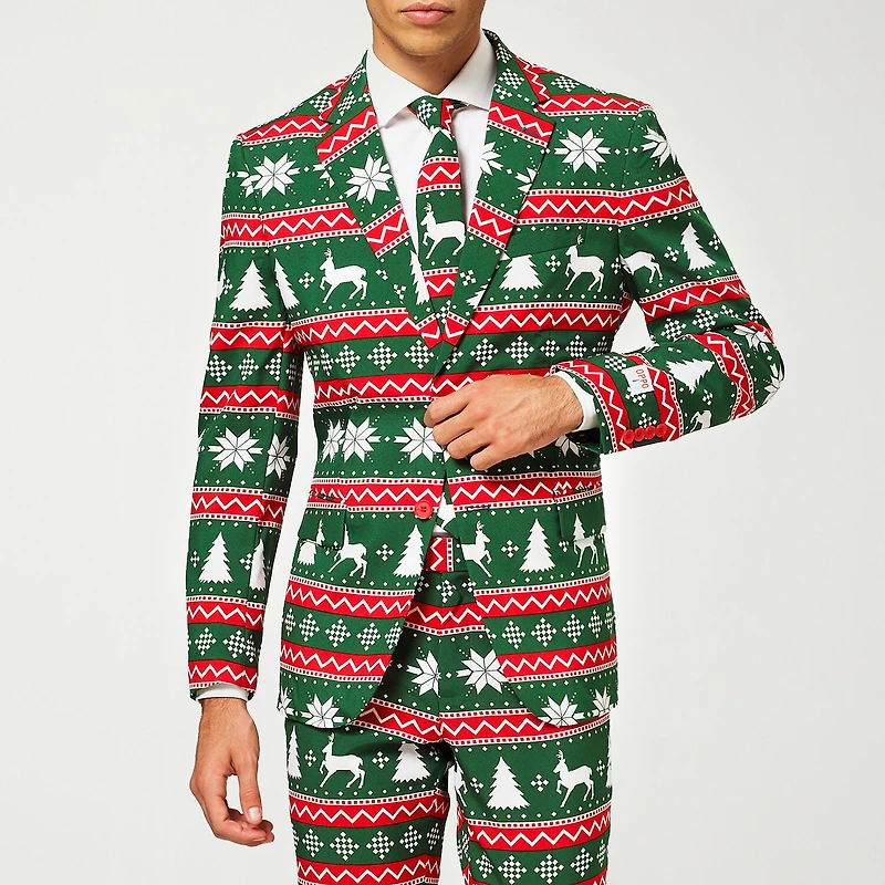 Opposuits Festive Fairisle Mens 3-pc. Suit Set