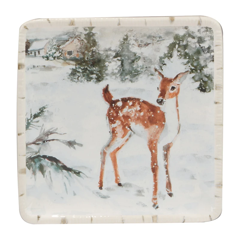 Certified International Winter's Frost 4-pc. Earthenware Appetizer Plate