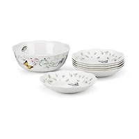 Lenox Butterfly Meadow Porcelain Salad Bowl Set