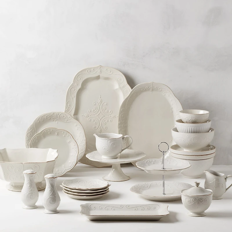 Lenox French Perle White Stoneware Serving Platter