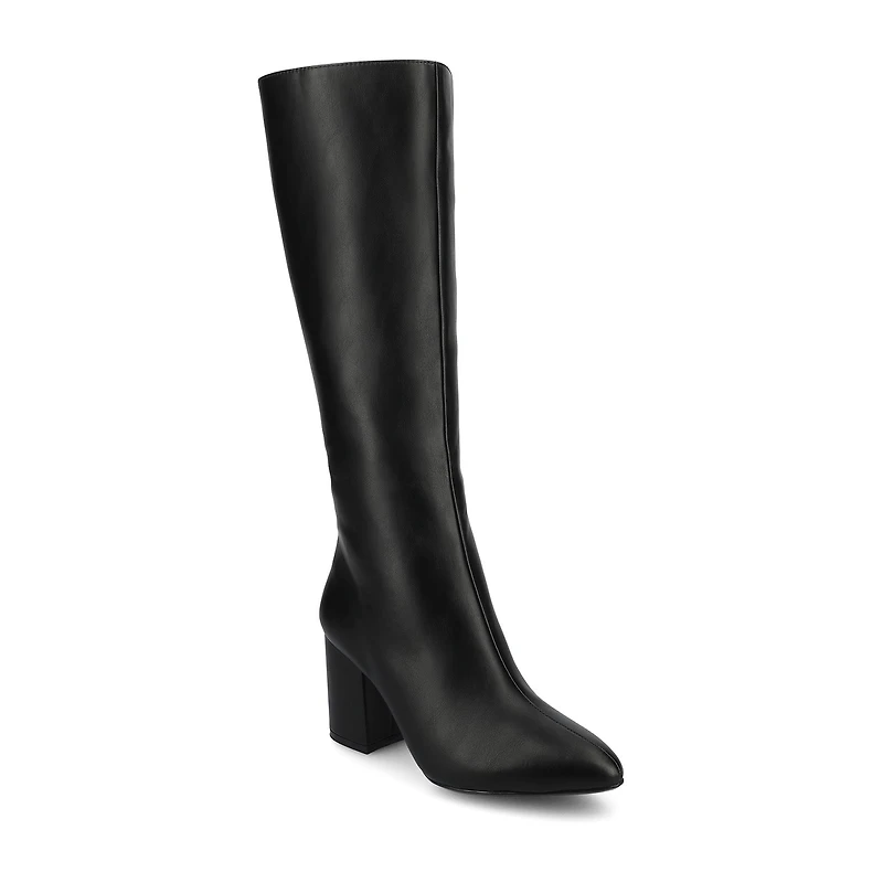 Journee Collection Womens Ameylia-Xwc Extra Wide Calf Block Heel Dress Boots