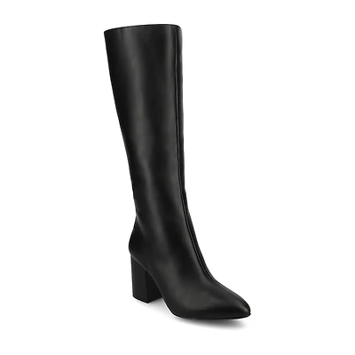 Journee Collection Womens Ameylia-Xwc Extra Wide Calf Block Heel Dress Boots