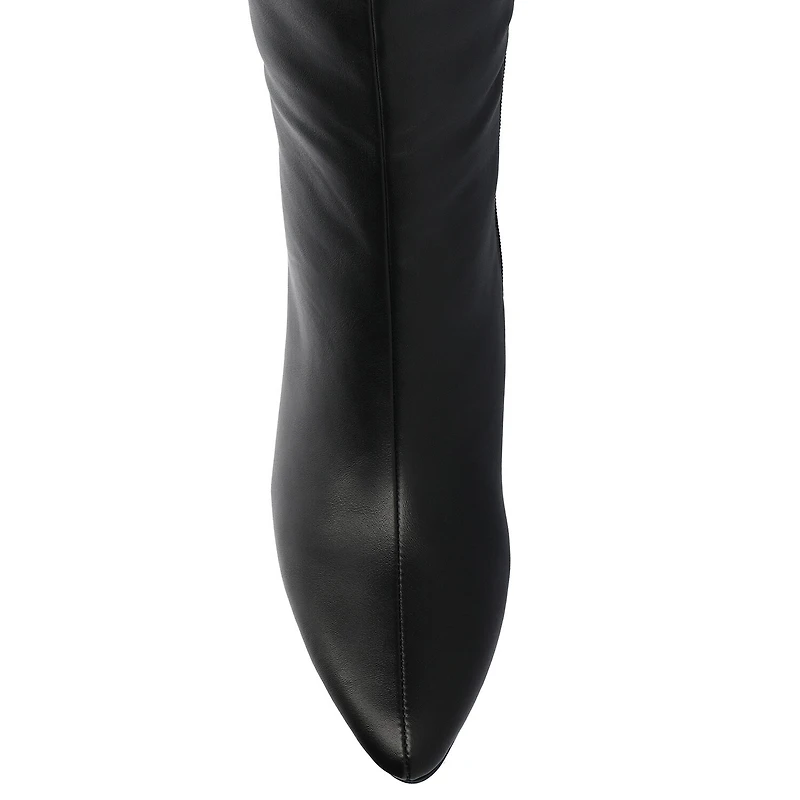 Journee Collection Womens Ameylia-Xwc Extra Wide Calf Block Heel Dress Boots