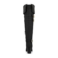 Journee Collection Womens Alyza Stacked Heel Over the Knee Boots