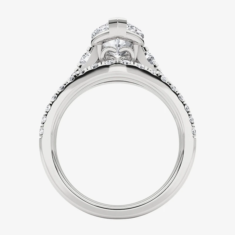 Grown Gorgeous (F,Vs2) Womens 3 5/8 Ct. T.W. Lab White Diamond 14K Gold or Platinum Marquise Side Stone Bridal Set