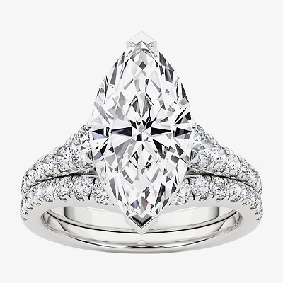 Grown Gorgeous (F,Vs2) Womens 3 5/8 Ct. T.W. Lab White Diamond 14K Gold or Platinum Marquise Side Stone Bridal Set