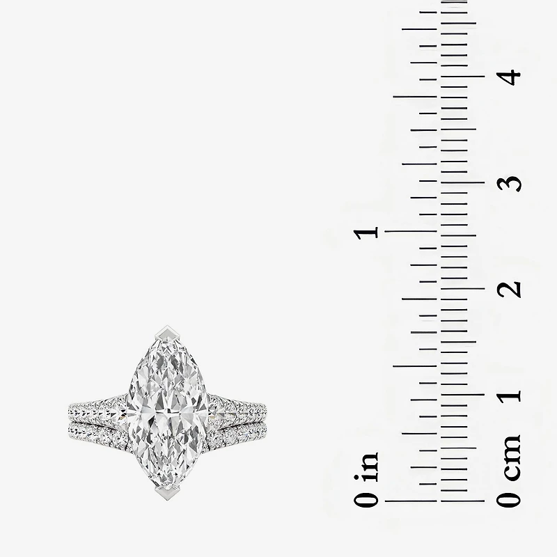 Grown Gorgeous (F,Vs2) Womens 3 5/8 Ct. T.W. Lab White Diamond 14K Gold or Platinum Marquise Side Stone Bridal Set