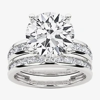 Grown Gorgeous Vs2, F Womens 4 1/4 CT. T.W. Lab White Diamond 14K Gold or Platinum Round Side Stone Bridal Set